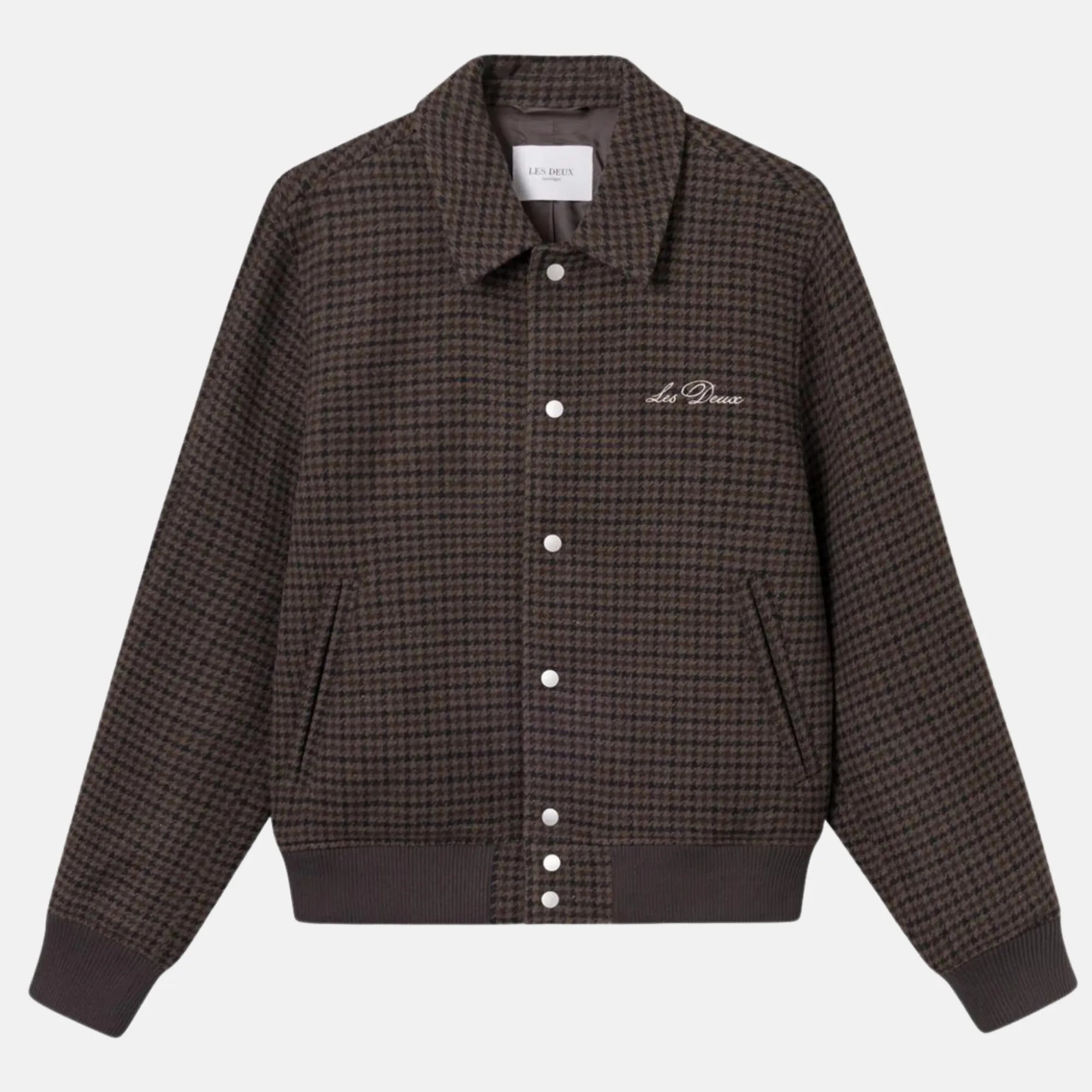 Les Deux Varsity Houndstooth Wool Jacket