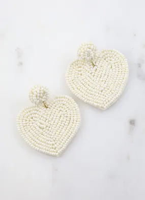 Lovey Dovey Heart Earring IVORY