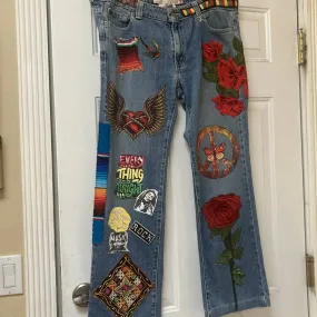 Maggie Devos-Embellished Hippy jeans-Size 14M