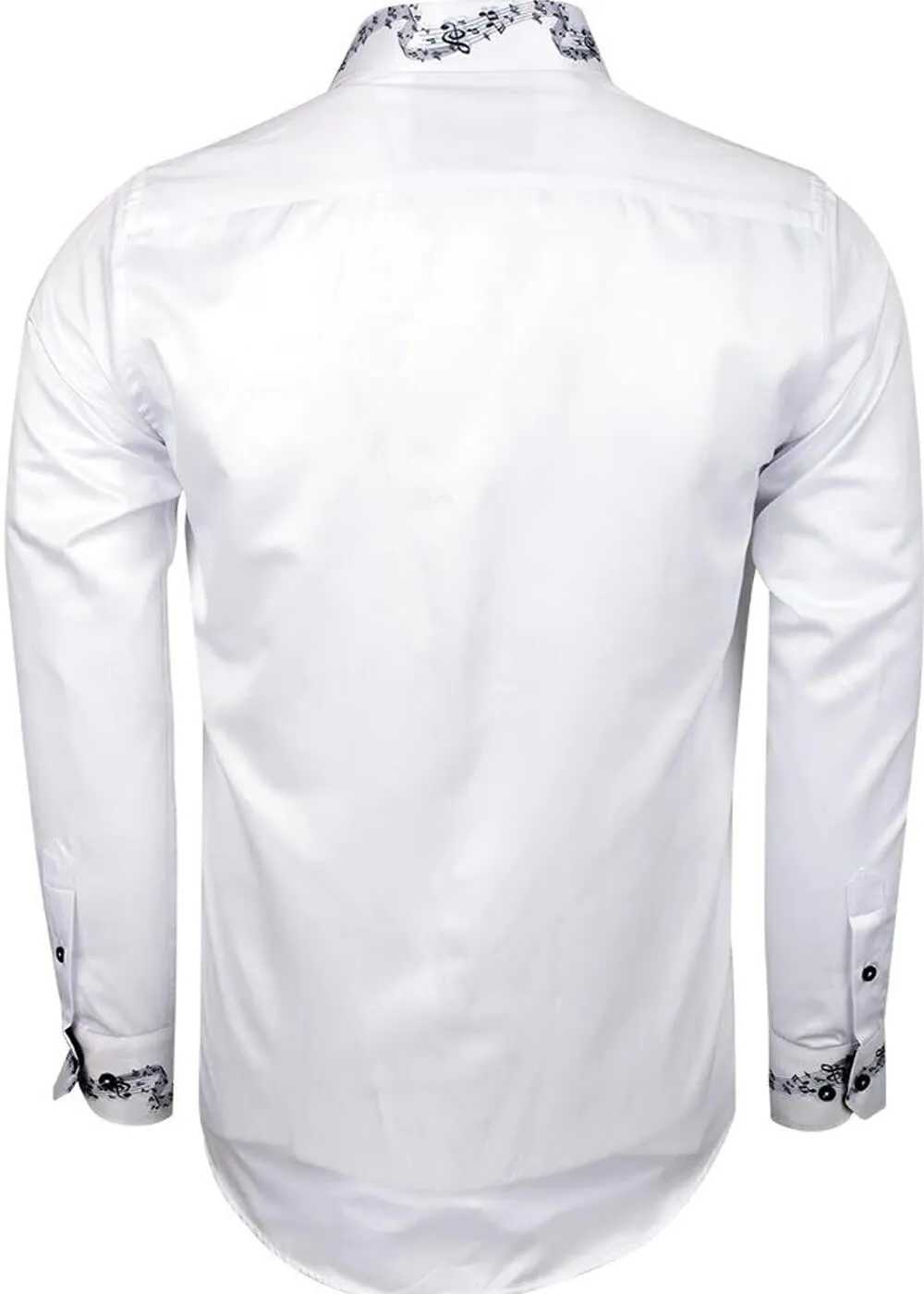 Makrom Men's Music Notes Shirt White