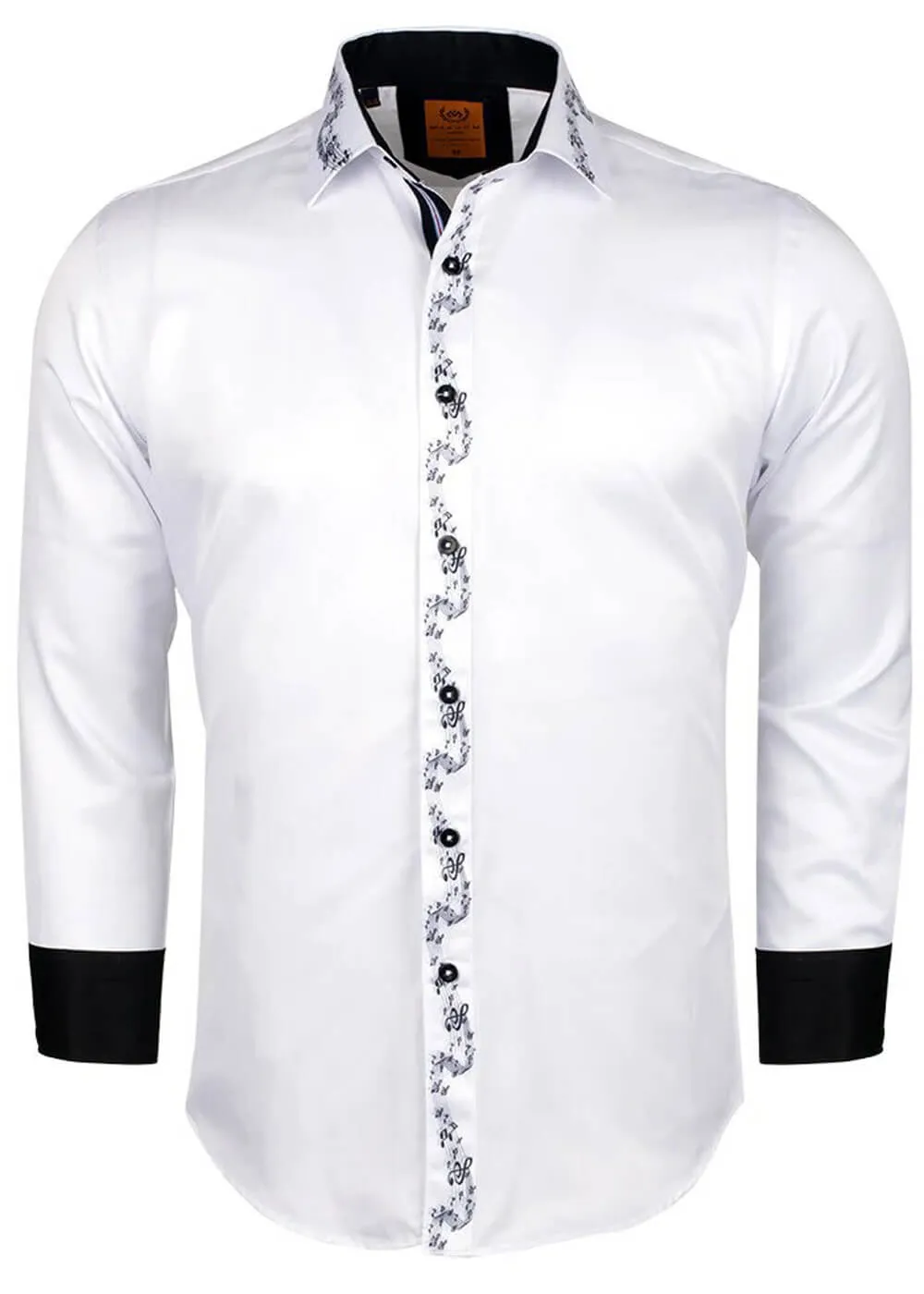 Makrom Men's Music Notes Shirt White