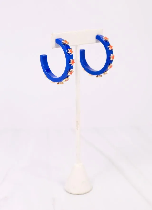 Markei Star Hoop Earring BLUE ORANGE