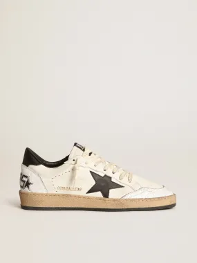 Men's Ball Star in white nappa with black star