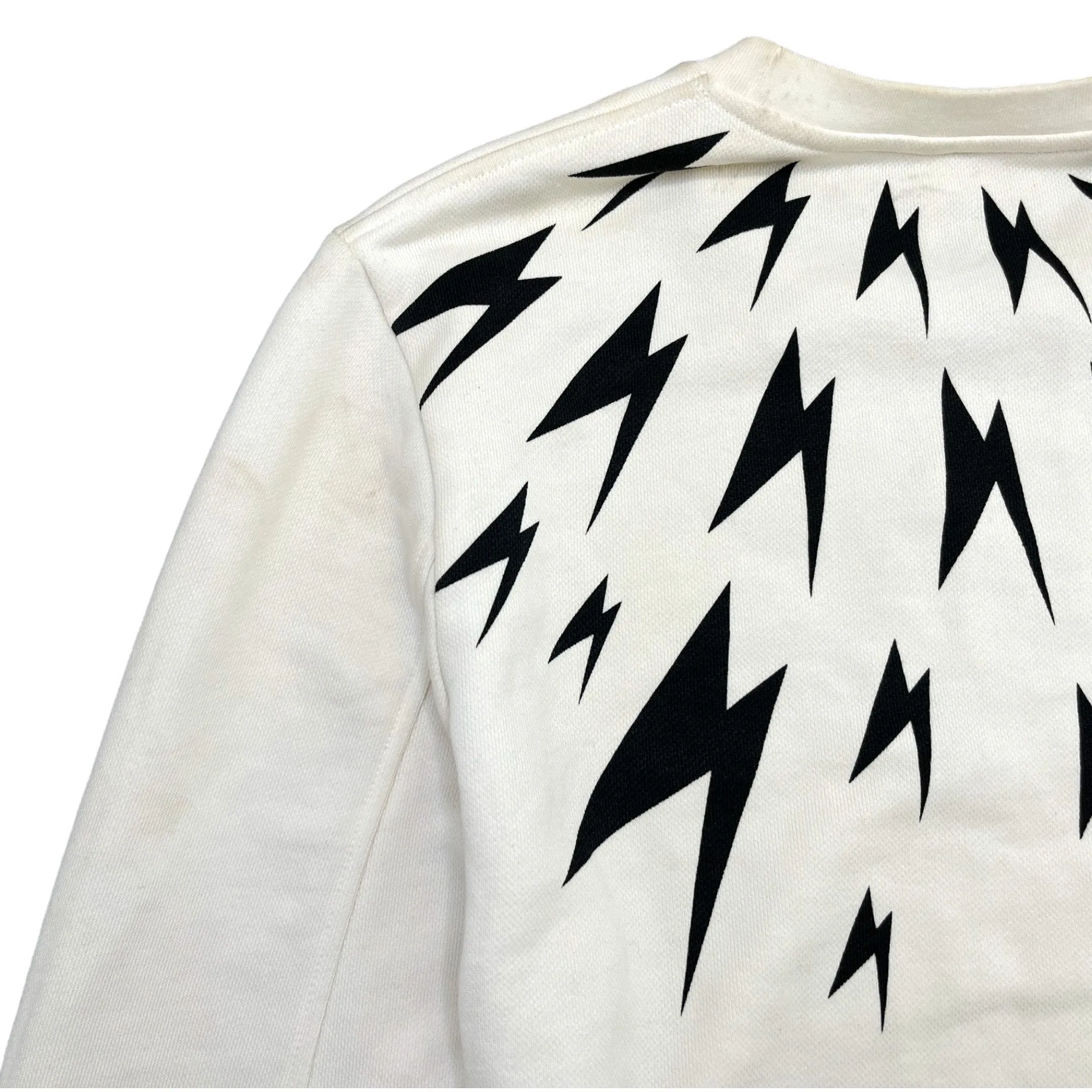 Men's Lightning Bolt Sweatshirt White Size S