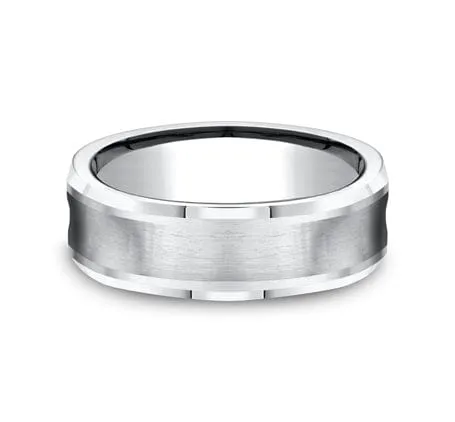 Men's Wedding Band, 7.5MM White Cobalt