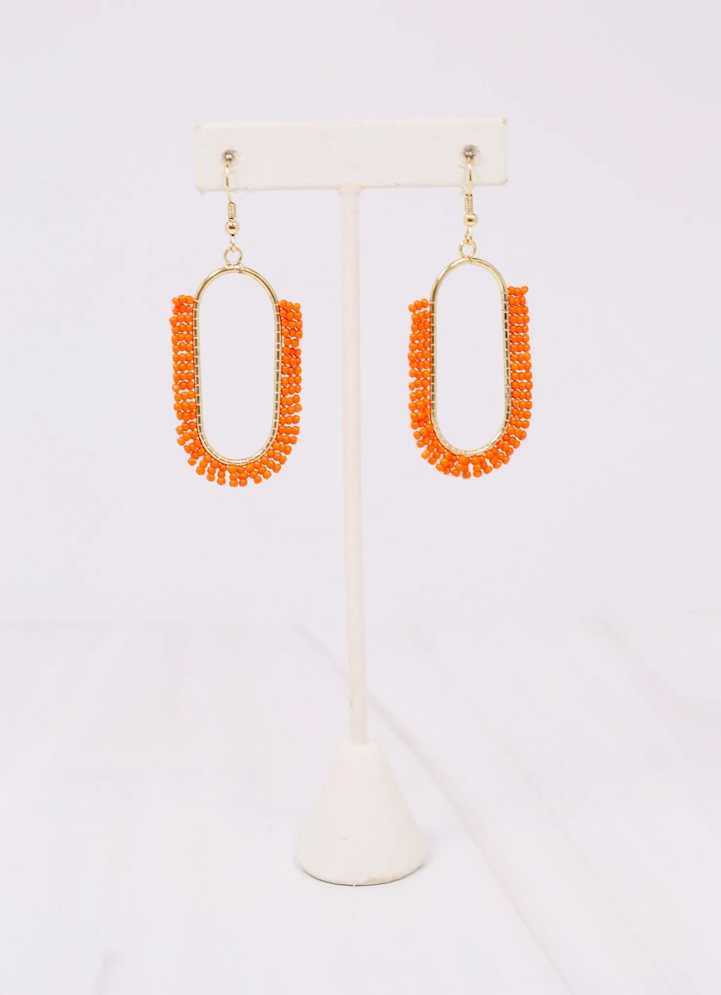 Nemaska Beaded Drop Earring ORANGE