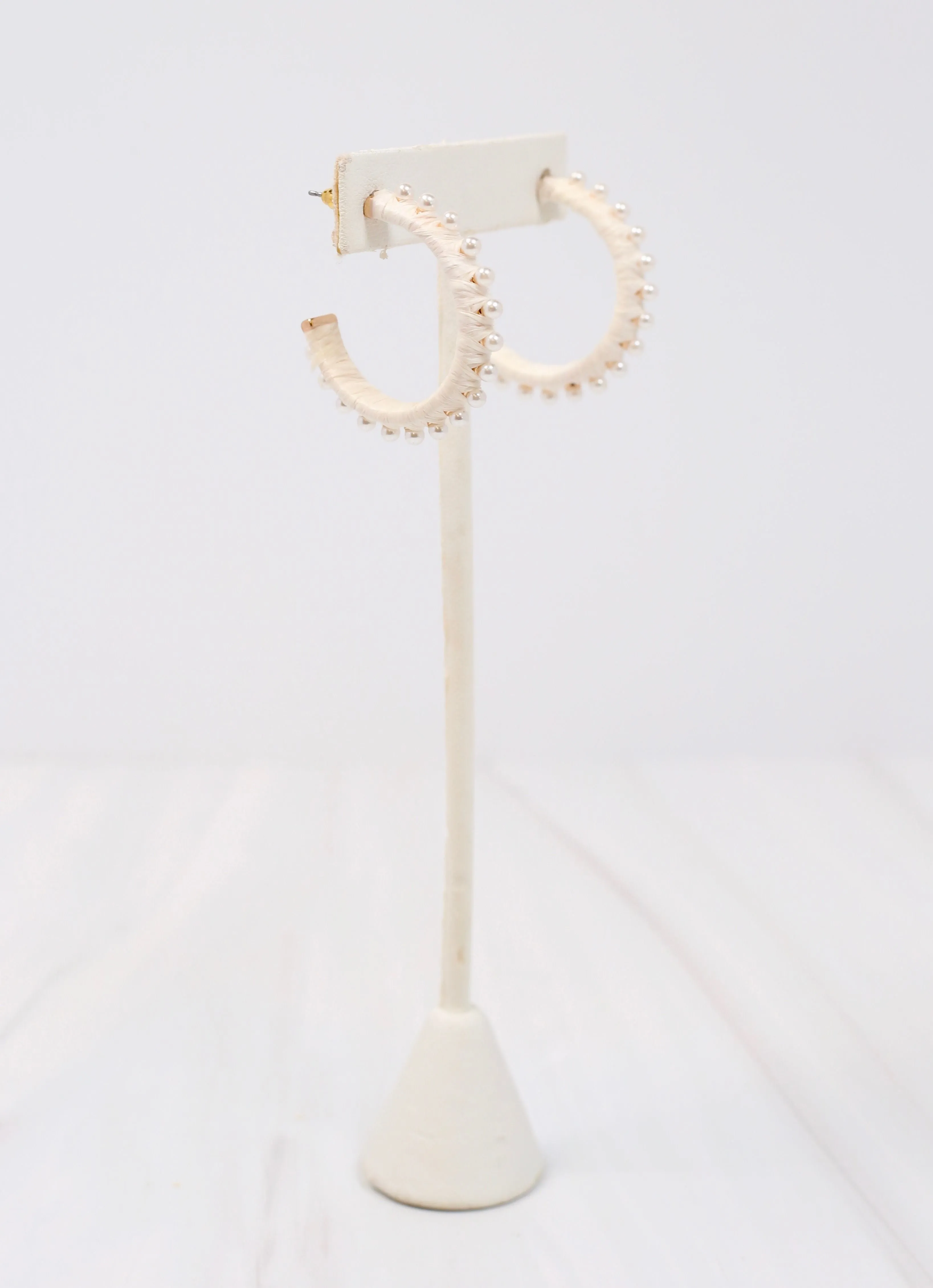 Oakville Pearl Wrapped Hoop Earring IVORY