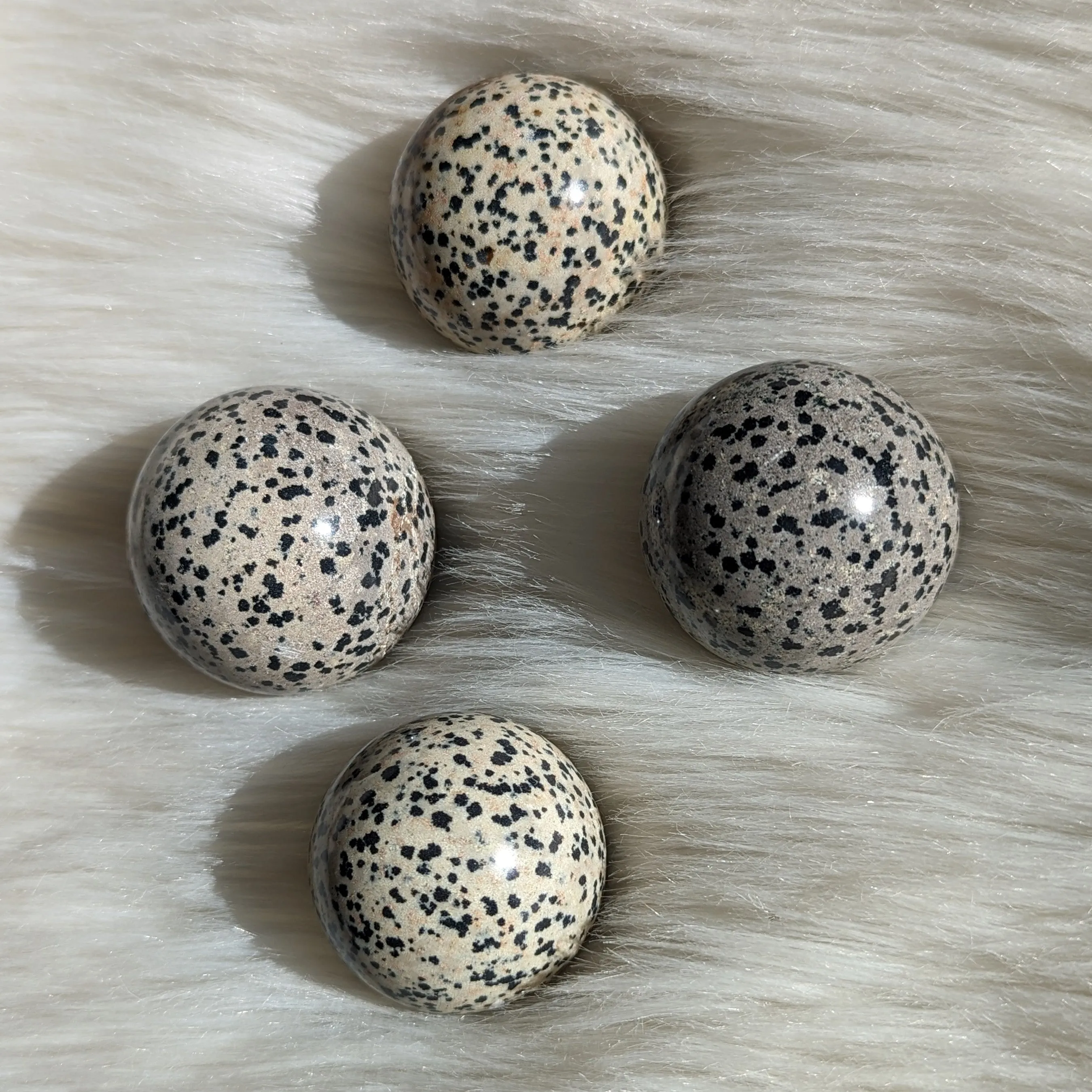 One Dalmatian Jasper Sphere Carving