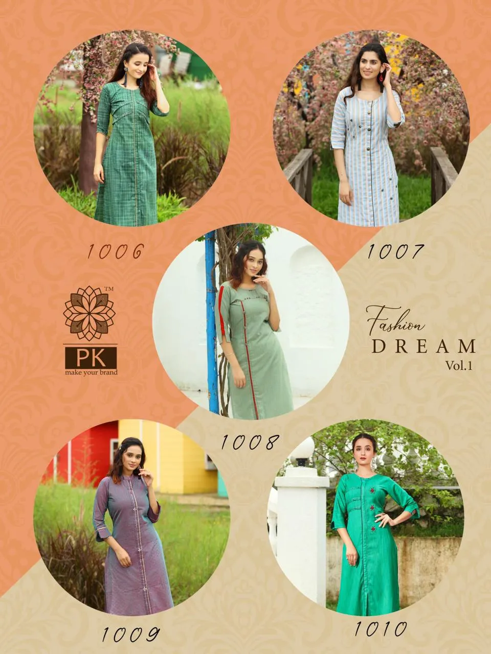 Pk launched Fashion Dream Vol 1 Rayon And Cotton Casual Wear Kurtis Collection