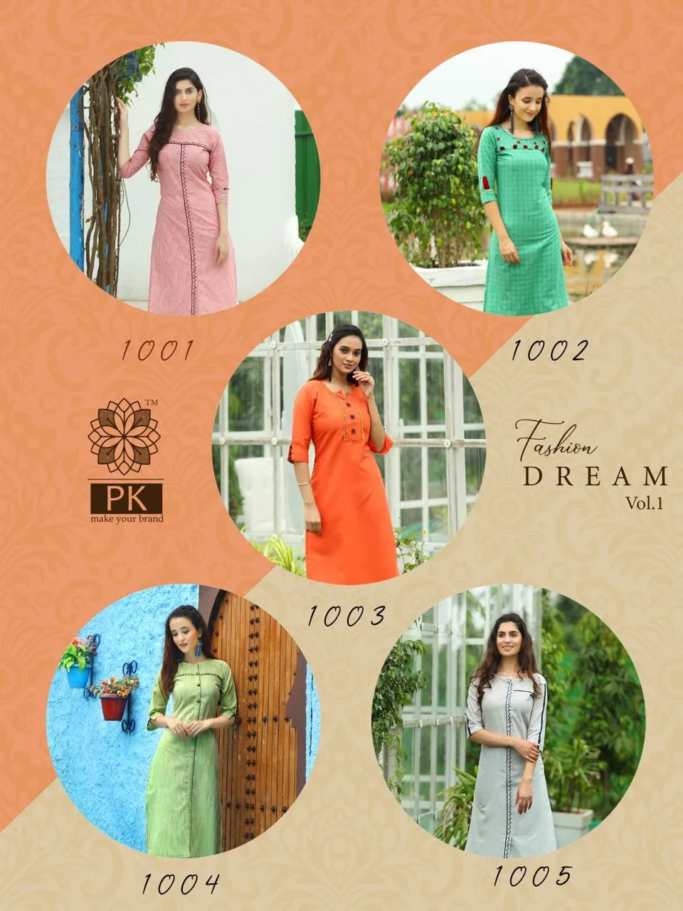 Pk launched Fashion Dream Vol 1 Rayon And Cotton Casual Wear Kurtis Collection