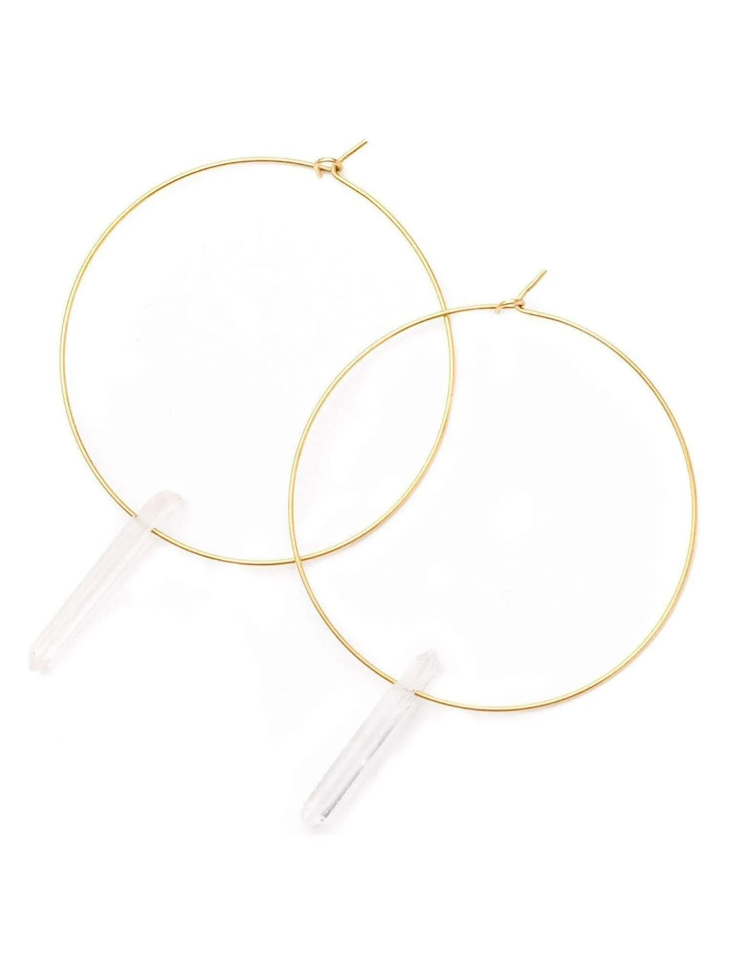 Quartz Hoop Earrings