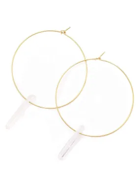 Quartz Hoop Earrings