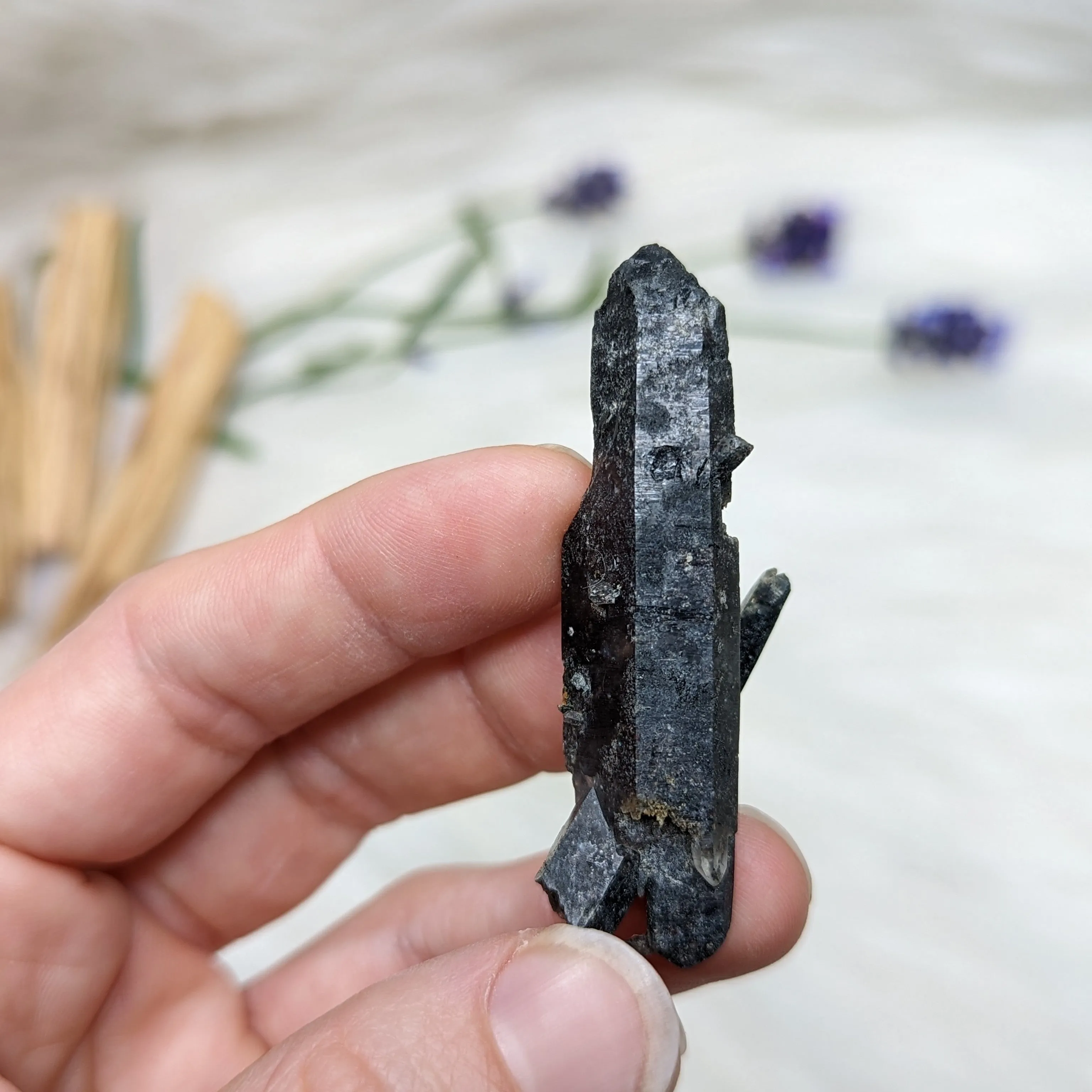 Quartz with Black Inclusuions- Unique Crystal Specimen