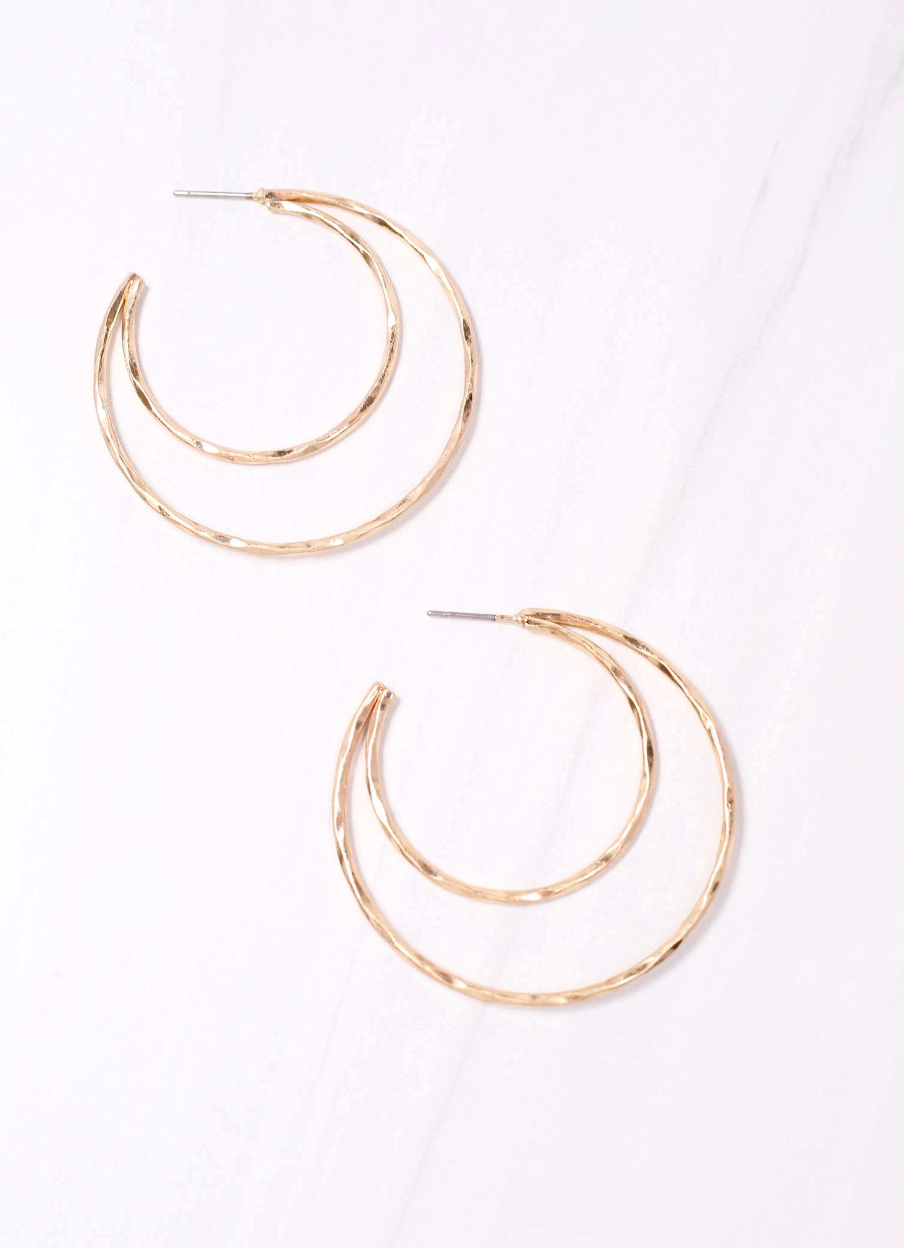 Quentin Open Hoop Earring WORN GOLD