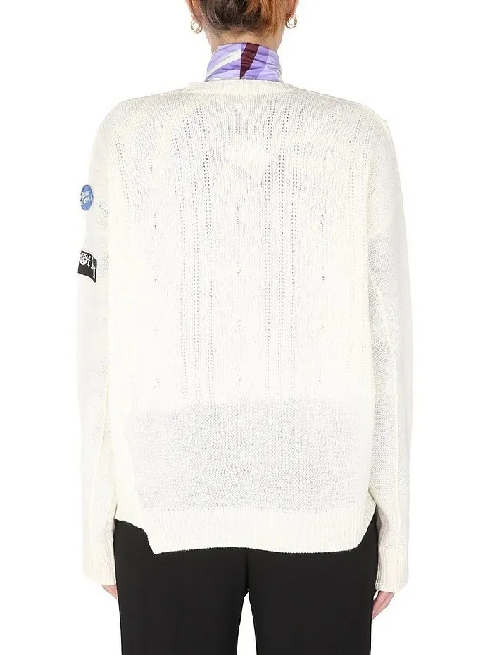 RAF SIMONS  |Crew Neck Casual Style Wool Long Sleeves Plain Logo