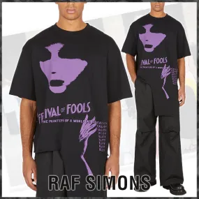 RAF SIMONS  |Crew Neck Street Style Cotton Short Sleeves Logo Designers