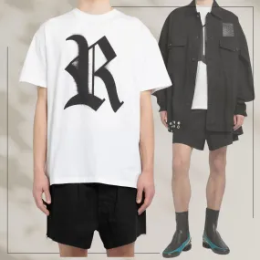 RAF SIMONS  |Crew Neck Street Style Cotton Short Sleeves Oversized Logo