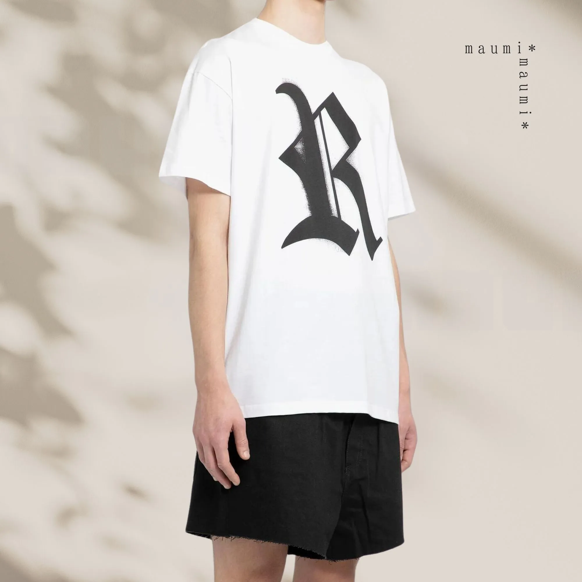 RAF SIMONS  |Crew Neck Street Style Cotton Short Sleeves Oversized Logo