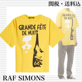 RAF SIMONS  |Crew Neck Unisex Street Style Plain Cotton Logo Designers