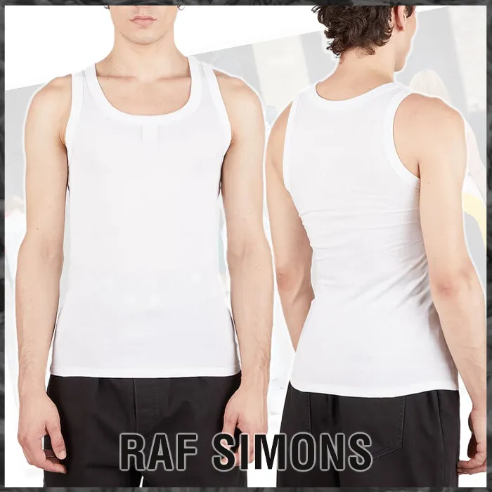 RAF SIMONS  |Street Style Cotton Logo Designers Tanks