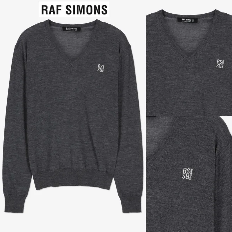 RAF SIMONS  |Unisex Street Style Plain Logo Designers Sweaters