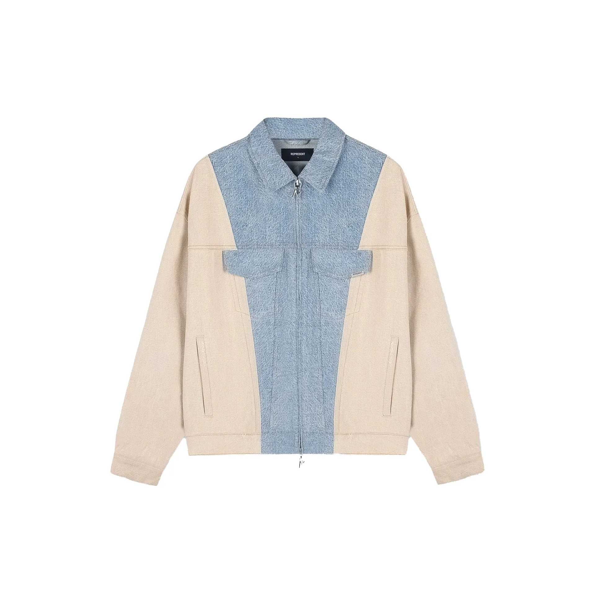 Represent R4 Colour Block Denim Jacket Blue