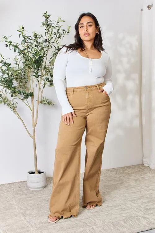 RISEN Jeans in Camel High Waist and Wide Leg