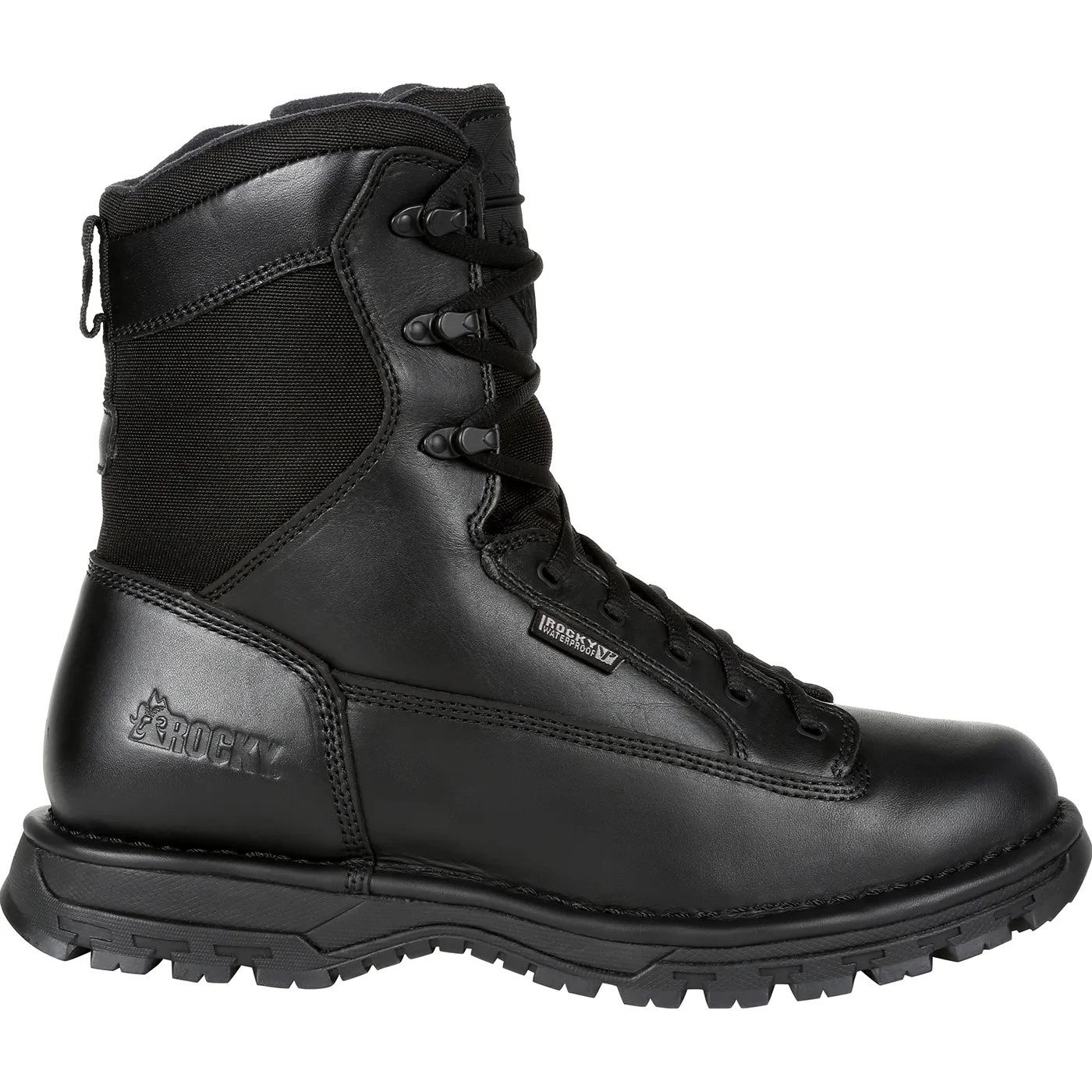 Rocky Women's Portland 8" Black Side Zip Waterproof Public Service Boot