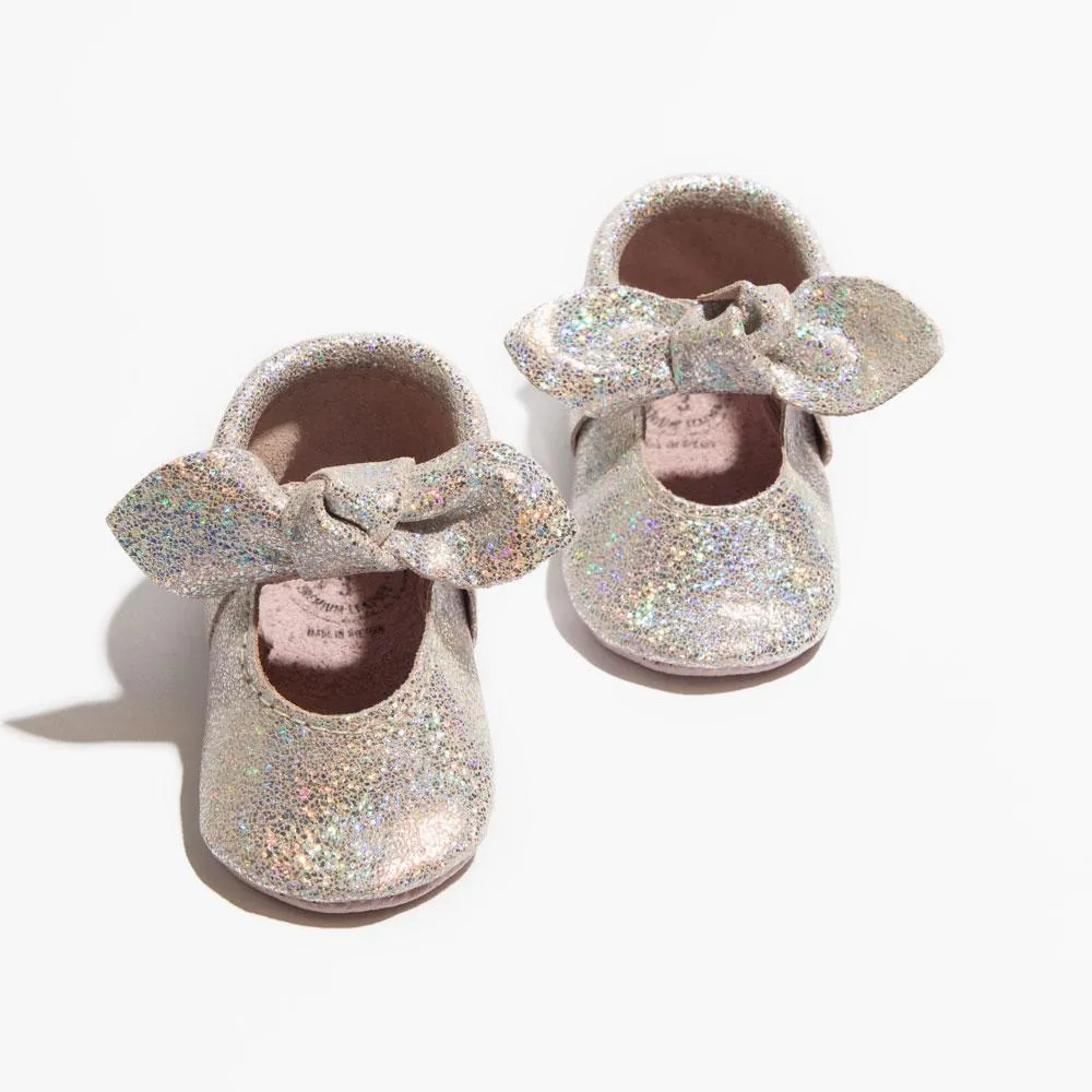 Rose Quartz Knotted Bow Baby Shoe II