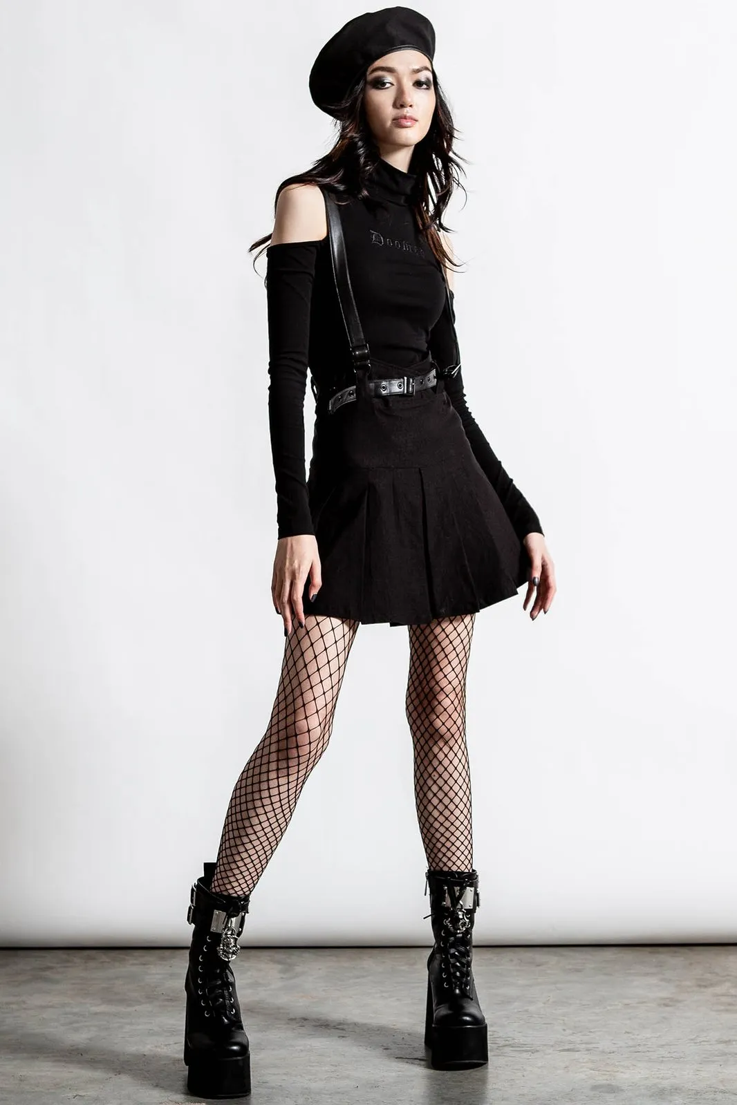 Shadows Black Suspenders Skirt