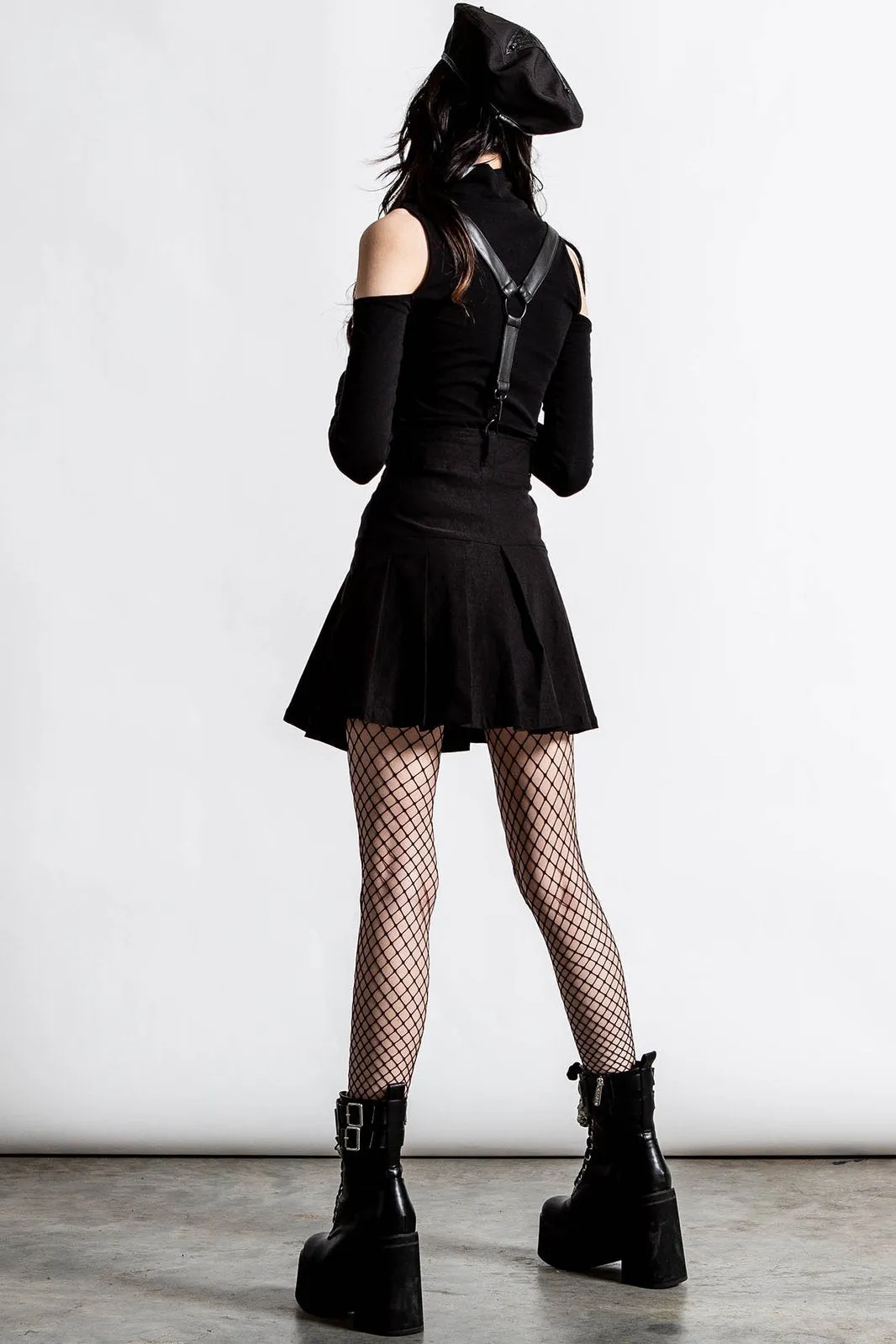 Shadows Black Suspenders Skirt