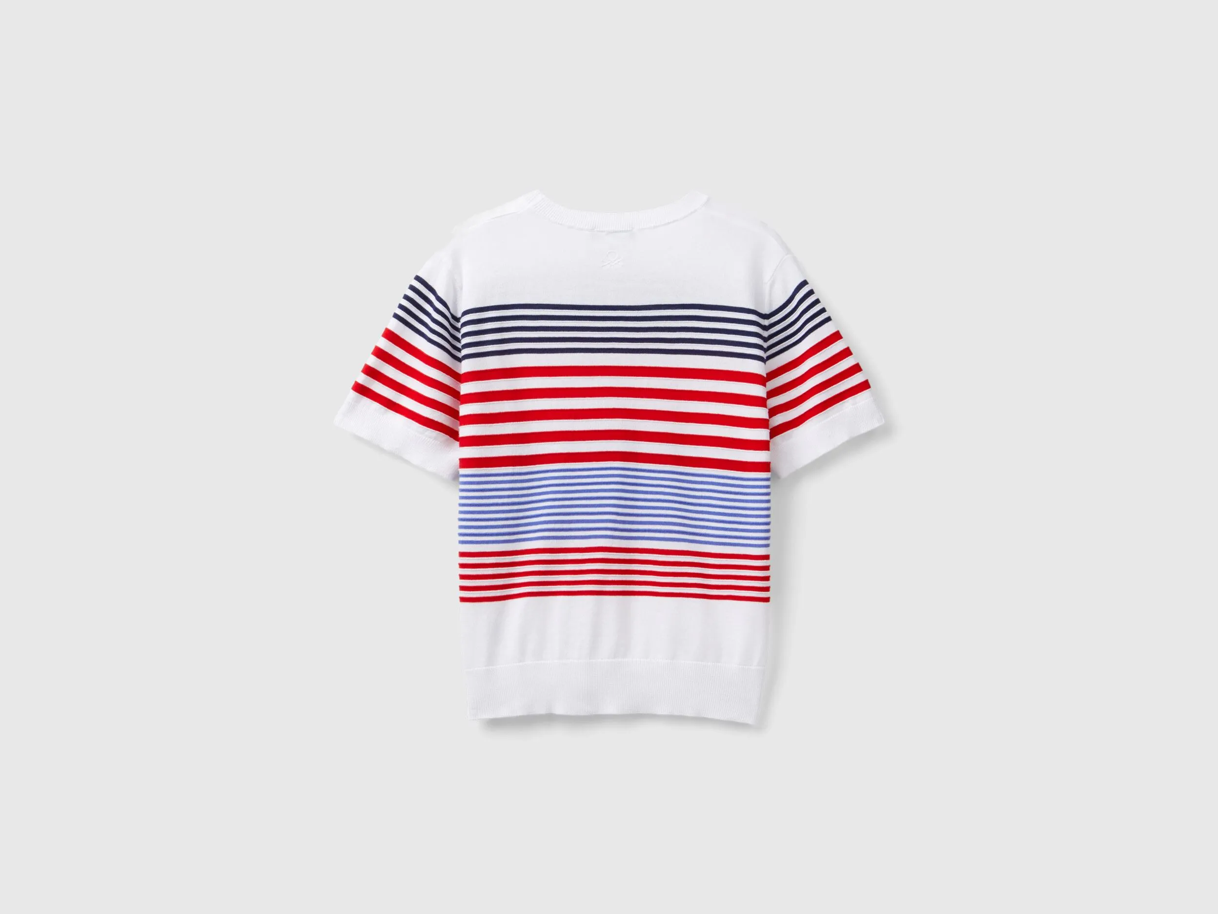 Short sleeve top with stripes - White | Benetton