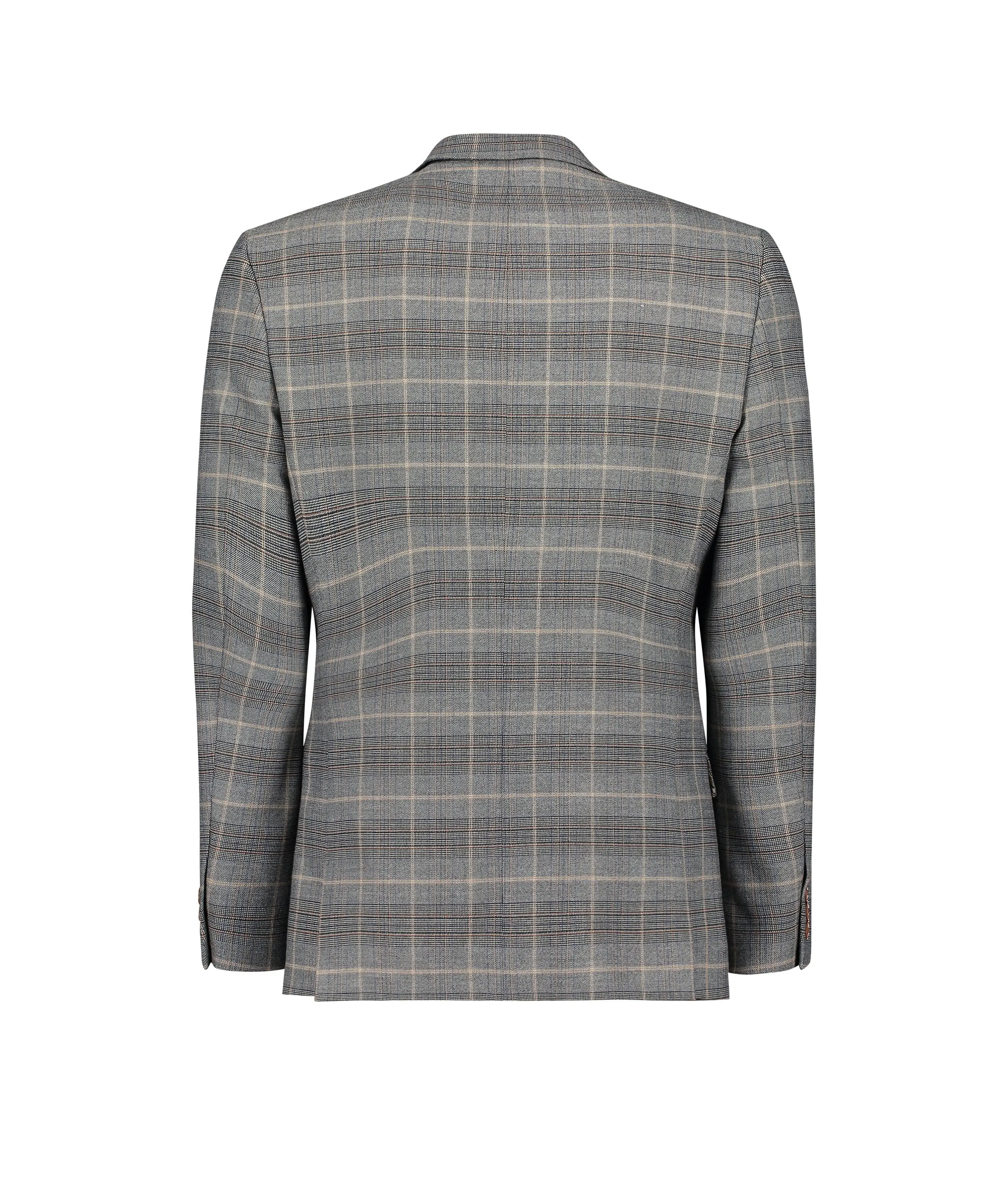 Slim Fit Checked Suit Jacket - Grey