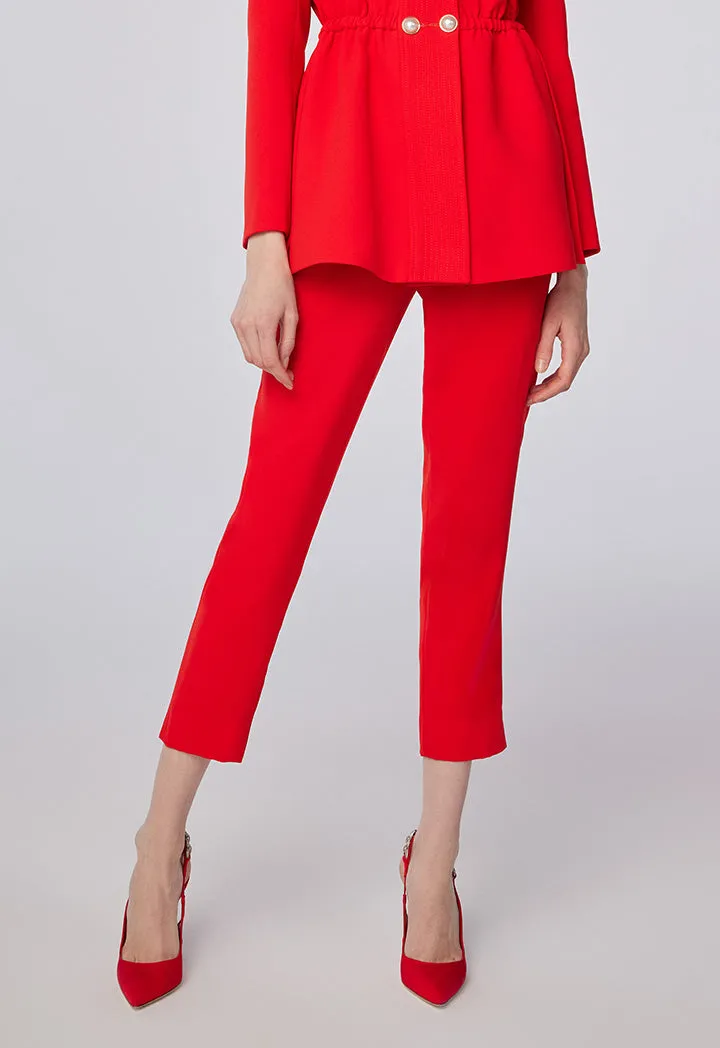 Solid Elasticated Waist Trouser