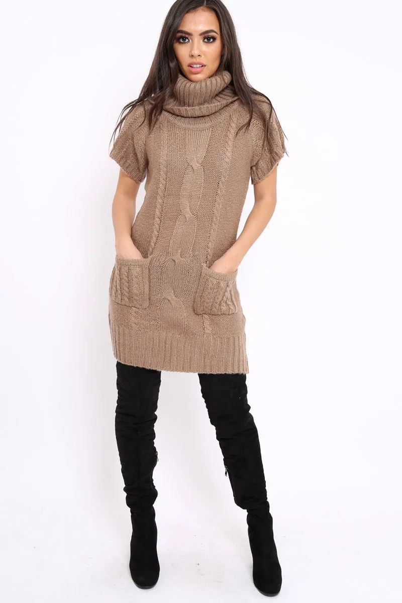 Stone Roll Neck Jumper Dress - Catrina