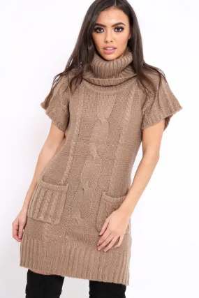 Stone Roll Neck Jumper Dress - Catrina