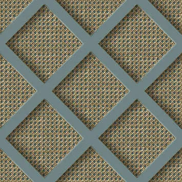 Superfresco Easy Ocean Panel Rattan Blue Trellis Wallpaper | Kaleidoscope