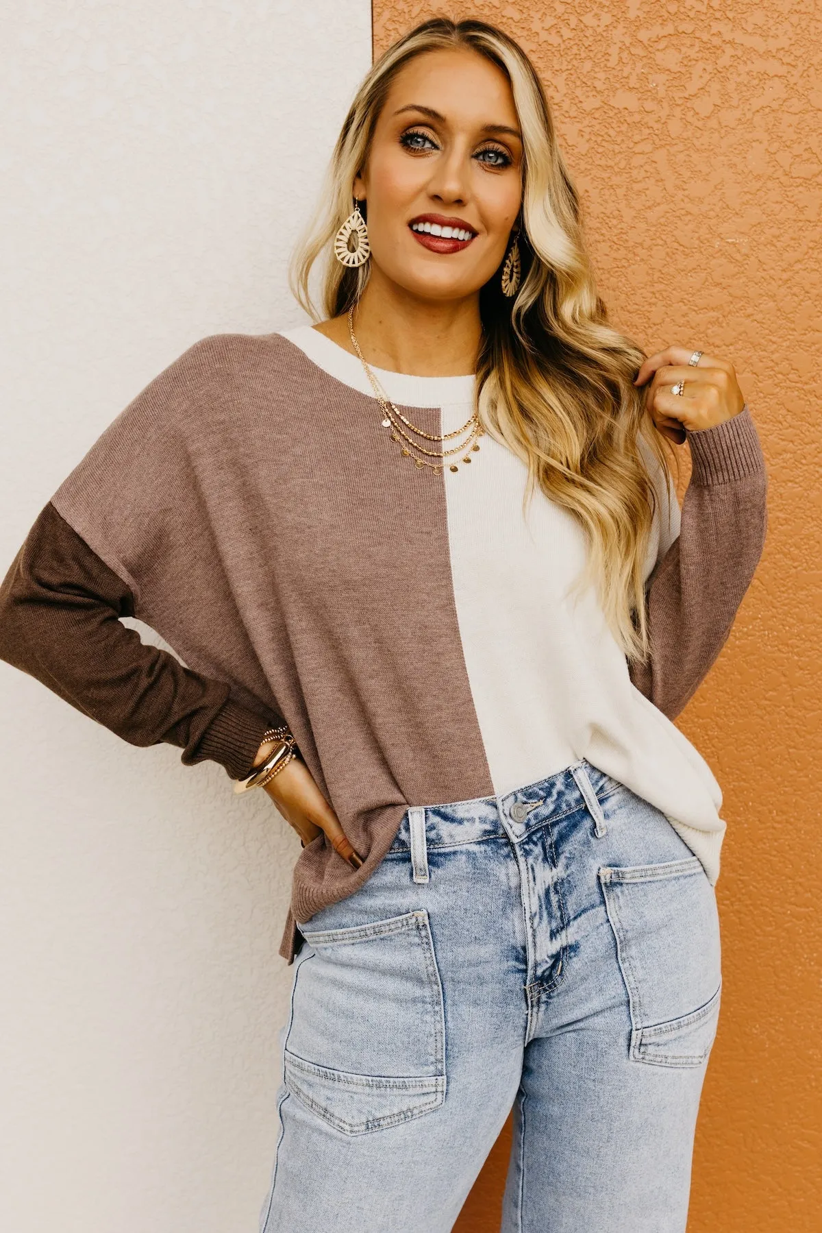 The Esme Relaxed Color Block Sweater