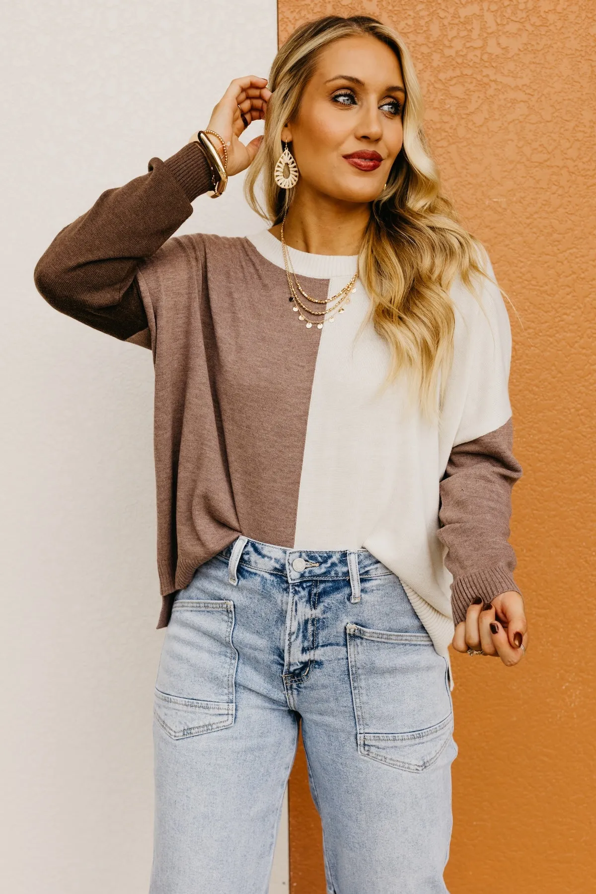 The Esme Relaxed Color Block Sweater