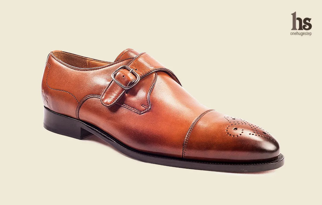 Toecap Derby Monk with perforations in Toecap