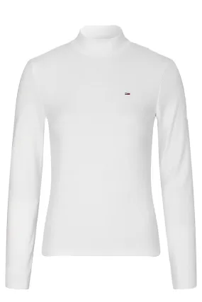 Tommy Hilfiger Women Mock Neck L/S Tee White