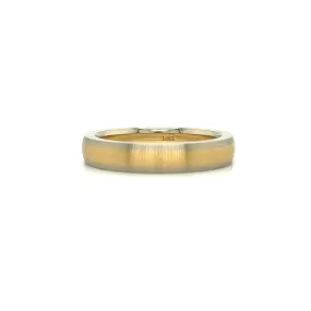 Two-Tone 4mm Ring with Comfort Fit in 14K White and Yellow Gold