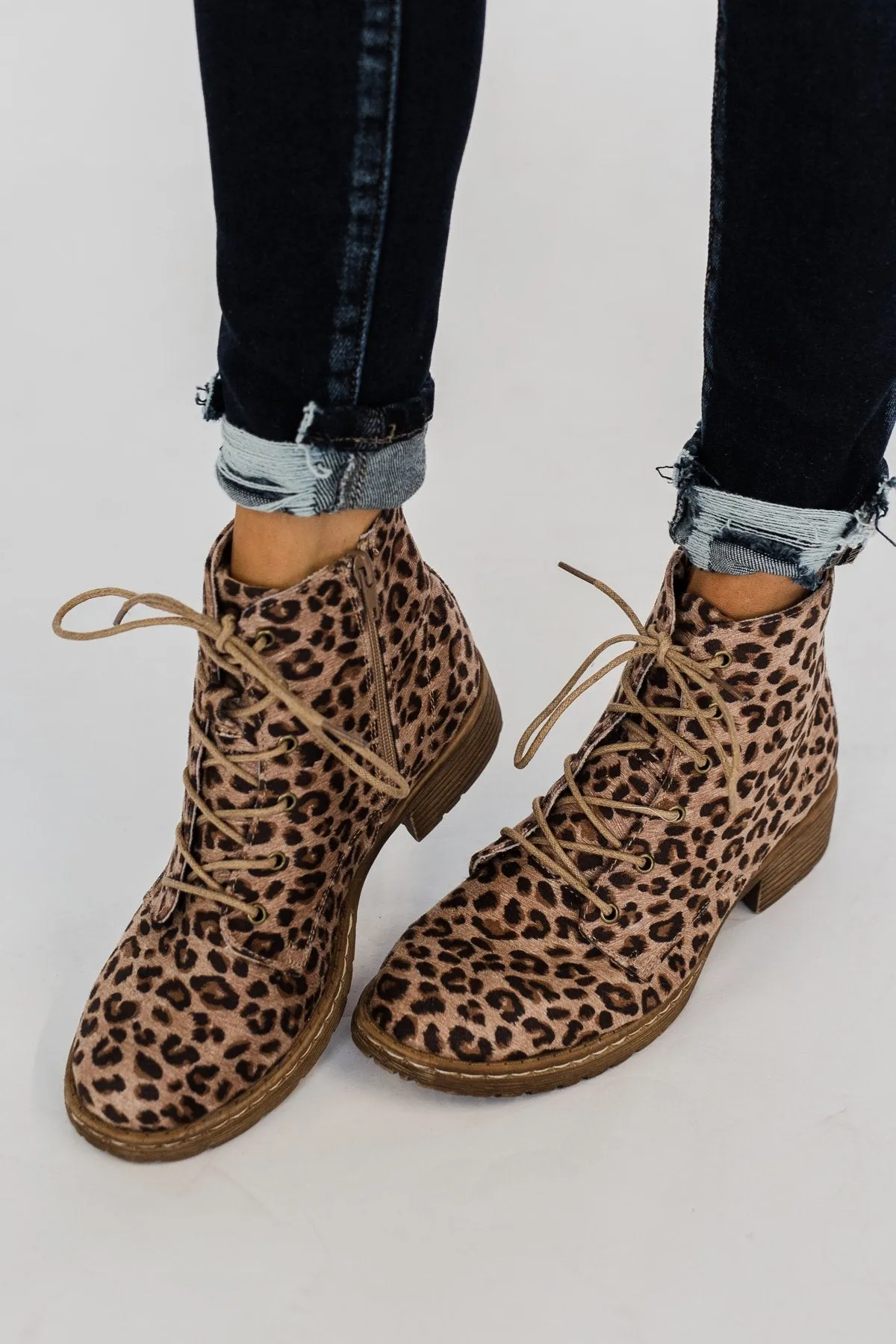 Very G Naomi Booties- Tan Leopard