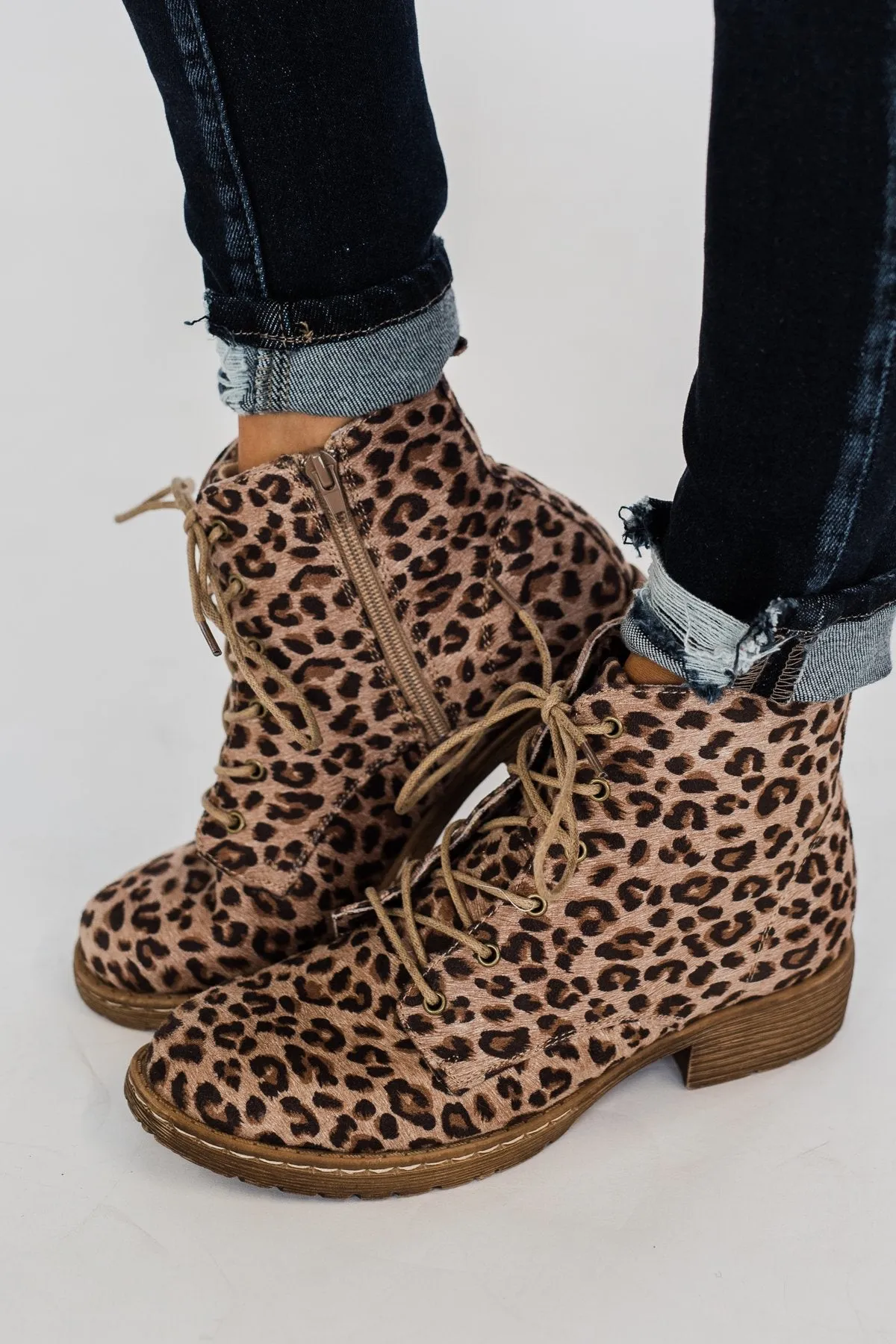 Very G Naomi Booties- Tan Leopard