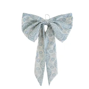 Vintage House Bow blue and cream trellis