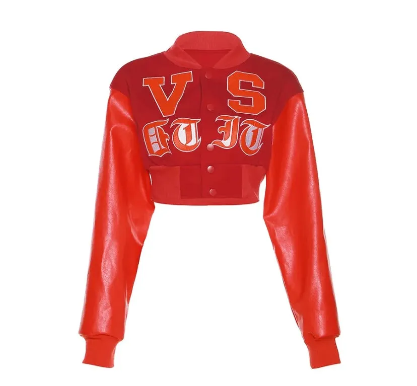 VS varsity jacket | red