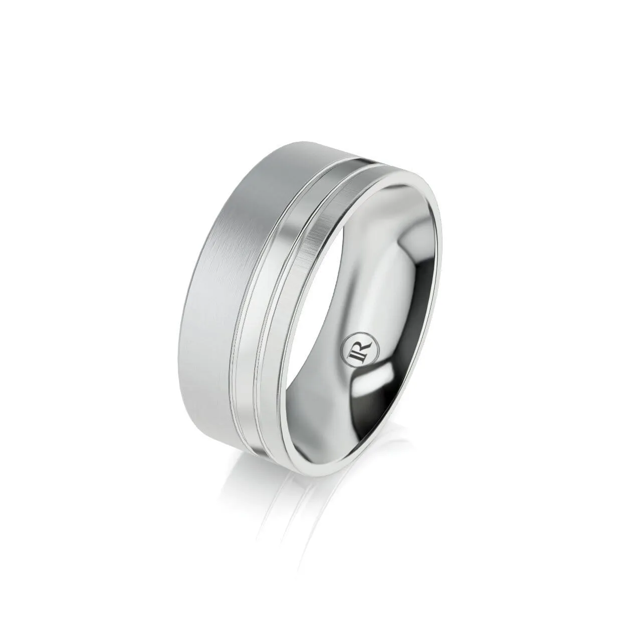 White Gold Men's Ring Style IN1074