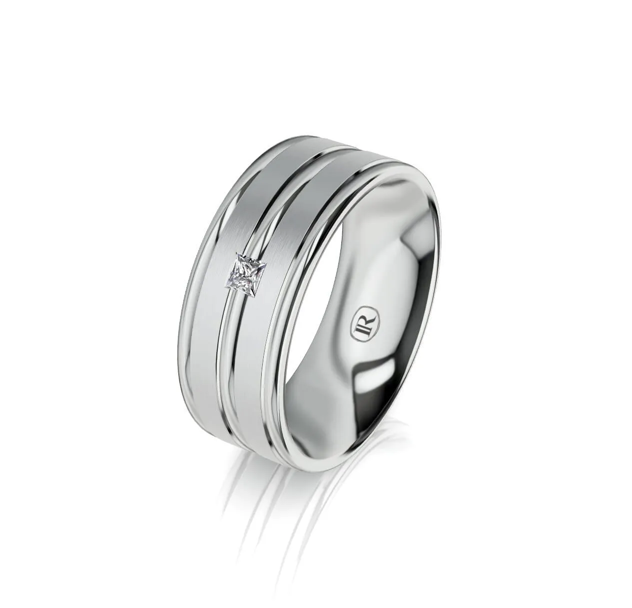 White Gold Men's Ring Style IN1092D