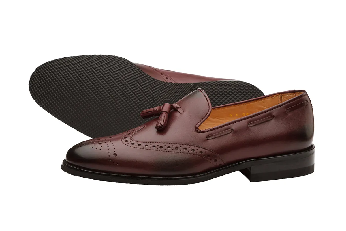 Wingcap Brogue Tassel Loafer - Burgundy