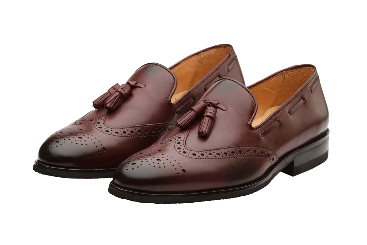 Wingcap Brogue Tassel Loafer - Burgundy